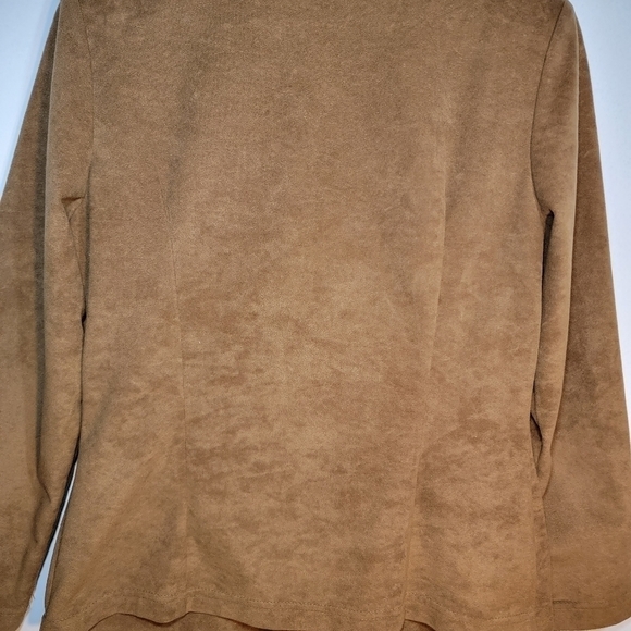 VINTAGE Daniel Laurent dress, matching zip-up blazer. Tan suede/leopard print - Picture 13 of 16